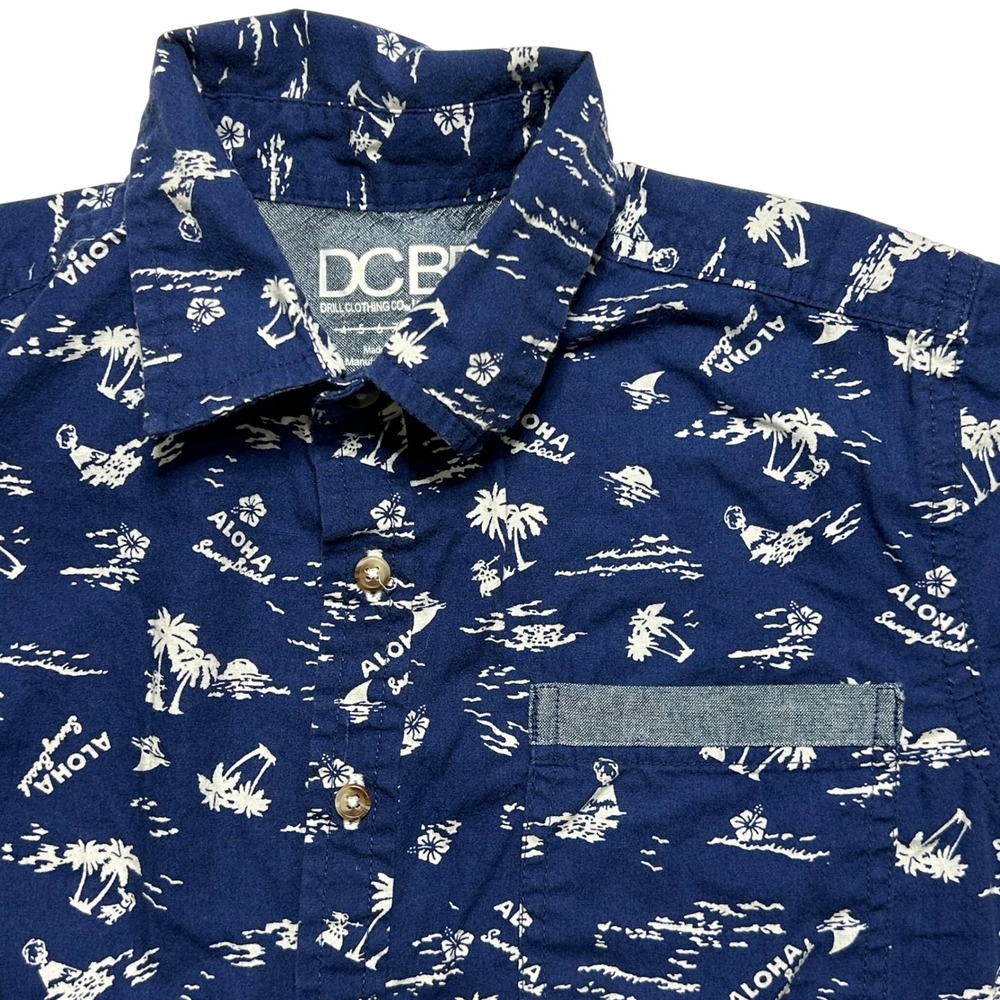 DCBD Drill Clothing Co. Boys Aloha Hawaiian Print Short Sleeve Button Down Shirt